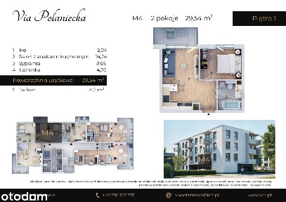 Via Połaniecka - nowe mieszkanie 2-pokojowe z balkonem 4,20m²