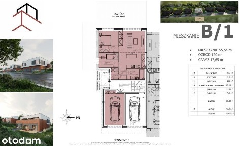 Narożne M3 / 120 m2 ogrodu/ Garaż / Duży salon
