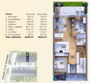 Mieszkanie 3 pokojowe + Ogród 70 m2 | Słocina