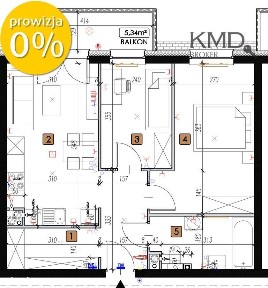 Mieszkanie 3-pokojowe z aneksem kuchennym Felin
