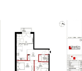 61 m2 | gotowe | 3 pokoje | Bez PCC i prowizji | 2 Balkony