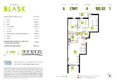 4-pokojowe mieszkanie 101m2 + 2 balkony