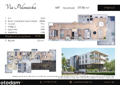 Via Połaniecka - nowe mieszkanie 4-pokojowe z balkonem 11,90m²