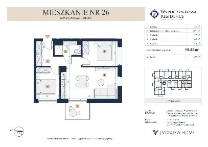 3 pok. 50 m2. Balkon. Wysoki standard. SPA, siłownia, 450 m2 do plaży