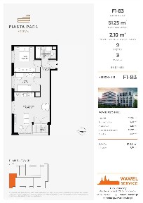 3-pokojowe mieszkanie 51m2 + loggia
