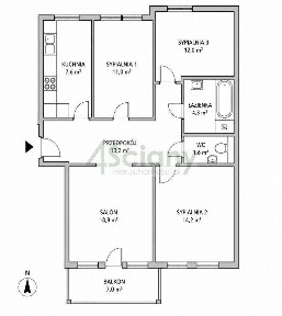 4-pokojowe mieszkanie 82 m²