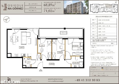 4-pokojowe mieszkanie 68m2 + loggia