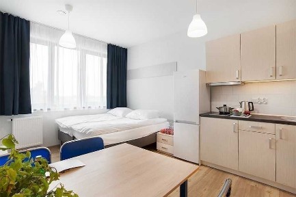 Miniapartamenty, pokoje z łazienką i aneksem kuchennym