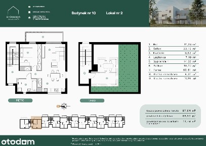 Taras na dachu / 2 pokoje 65,90m2 / Maślice / 0% prowizji