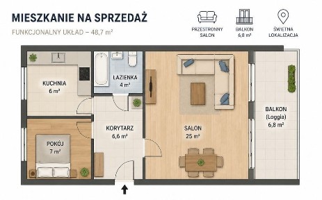 Ostatnie dni oferty! 2 pokoje 48,7m 