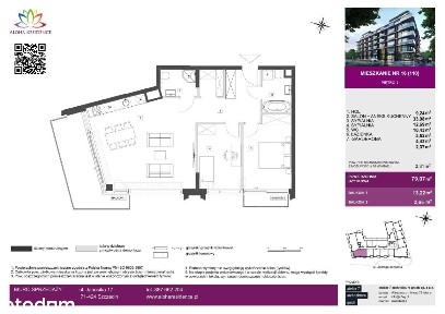 Aloha Residence | Apartament nr 110 I 3-Pokoje I 2-Balkony | Garderoba