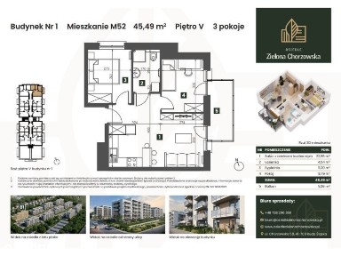3 pokoje | Wygodny układ | 45,49m2