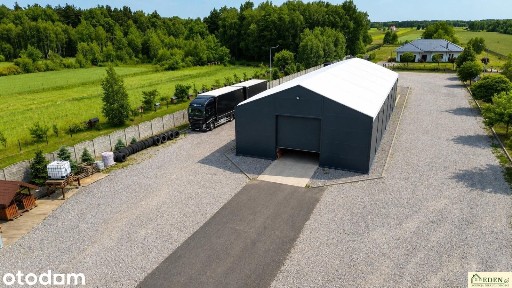 Hala 336 m2 + Dom 221 m2 + działka 1,6 ha w Jedlance przy DK76