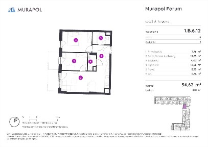 3-pokojowe mieszkanie 54m2 + balkon Bezpośrednio