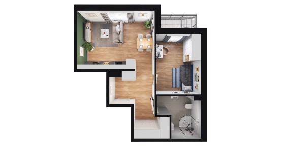 2-pokojowe mieszkanie 44m2 + balkon Bez Prowizji