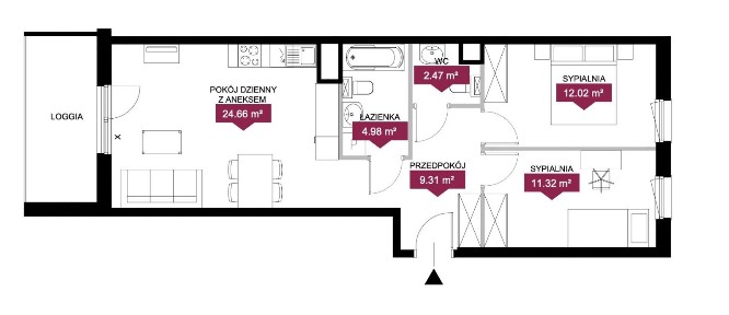 Komfortowe 3 pokoje (64,76 m²) - Miejski styl życia na Jeżycach