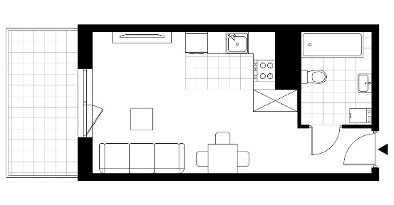 1-pokojowe mieszkanie 27m2 + loggia Bez Prowizji