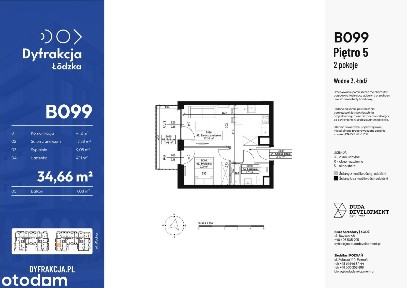 2-pokojowe mieszkanie 34m2 + balkon Bezpośrednio