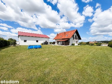 Nowoczesny dom 128 m2, budynek gospodarczy 200 m2, działka 51 arów.