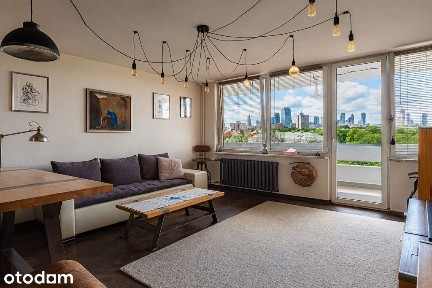 2 duże pokoje z panoramicznym widokiem na Warszwę