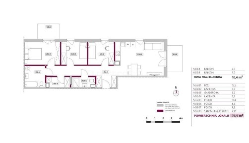 4 Pokoje / 2 Łazienki / Garderoba - Apartamenty