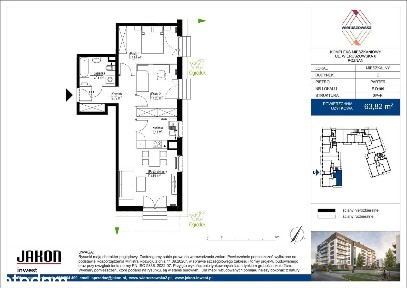 3-pokojowe mieszkanie 63m2 + balkon Bezpośrednio