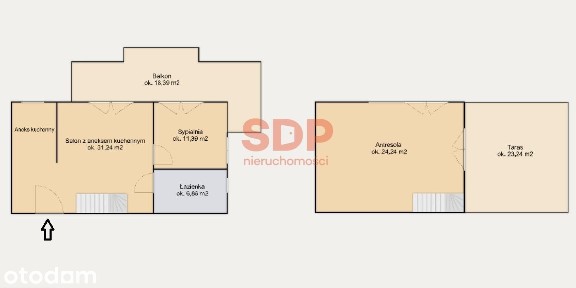Dwupoziomowe mieszkanie z tarasem na dachu | cisza | zieleń