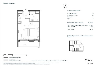 1-pokojowy apartament inwestycyjny 26m2 + loggia