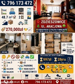 3 pokoje, 48,7 m², 2 piętro, Balkon, 2 piwnice.