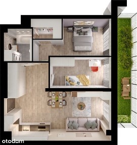 7.M.08 | 61,51 m² | 3 pokoje z prywatnym tarasem | Krzyki- Gaj | TOP