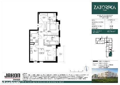 4-pokojowe mieszkanie 67m2 + balkon