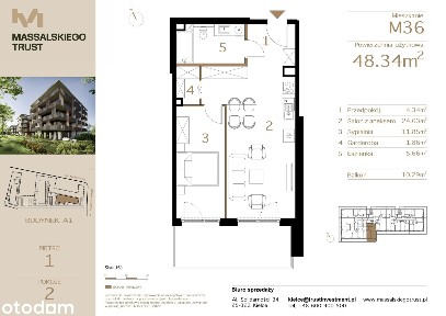 2-pokojowe mieszkanie 48m2 + balkon Bez Prowizji