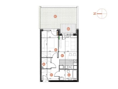 Mieszkanie, 41.04m², 2 pokoje, 1 piętro, B-KLM12-LM2, Nowe Horyzonty