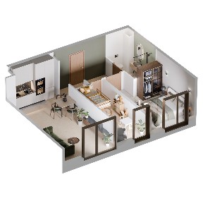 3 pokoje, 55,63 m², ogród, parter, nowe, Harmony Garden