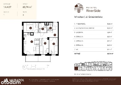 4-pokojowe mieszkanie 60m2 Bezpośrednio