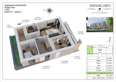 Mieszkanie, z którego wszędzie masz blisko, nawet na lotnisko! - 3 pokoje, 50,94 m² - Lublin, inwestycja DULĘBY PARK