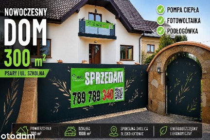 Dom 352 m² Psary koło Katowic, POMPA CIEPŁA, fotowoltaika, podłogówka