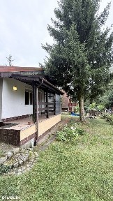 dom nad jeziorem przy lesie