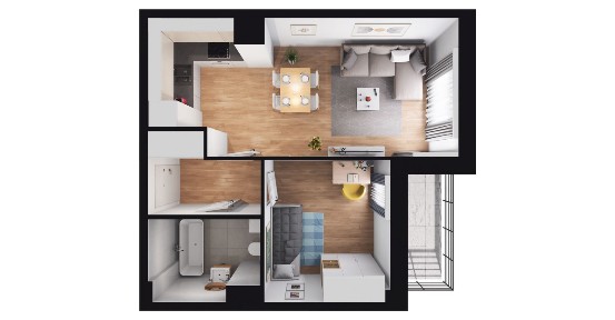 2-pokojowe mieszkanie 38m2 + balkon