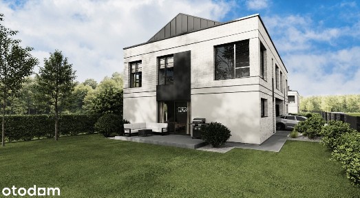 Nowoczesny bliźniak 157,5 m², z garażem, ogrodem 300 m² i klimatyzacją