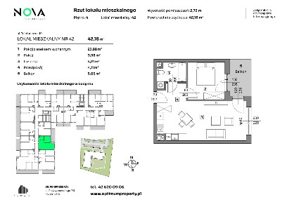 2-pokojowe mieszkanie 42m2 + balkon Bez Prowizji