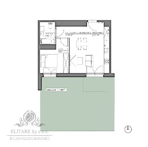 Śliczne mieszkanie 2 pokojowe 42,07m2 z ogrodem, J