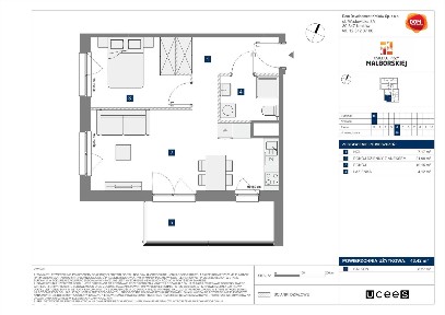 2-pokojowe mieszkanie 44m2 + loggia