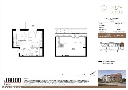 53 m² | mieszkanie dwupoziomowe z balkonem | Brzeg