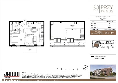 70 m² | mieszkanie dwupoziomowe z balkonem | Brzeg