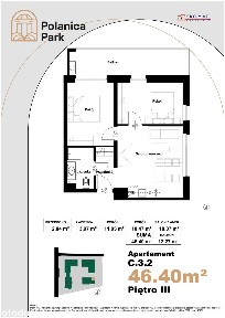 3-pokojowe mieszkanie 46m2 + balkon Bez Prowizji