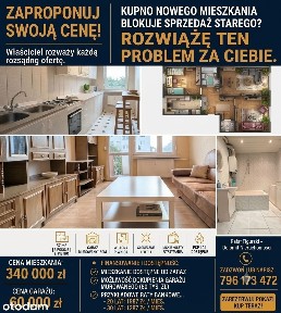 3 pokoje, 2 piętro, Os. Piastów - 57 m², balkon, piwnica.