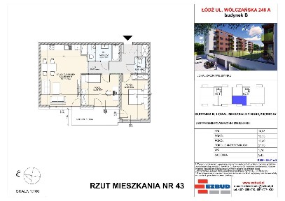 Wólczańska 248A | mieszkanie 3-pok. | B45