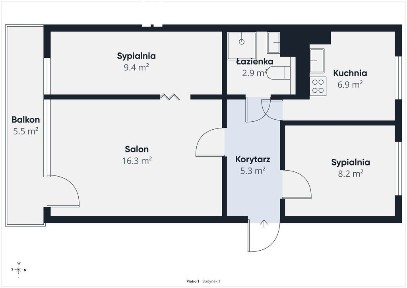 3-pokojowe mieszkanie z dużym balkonem w SM