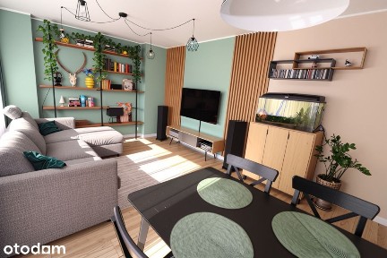2 pokoje z dużym balkonem, centrum miasta, 47,8 m2